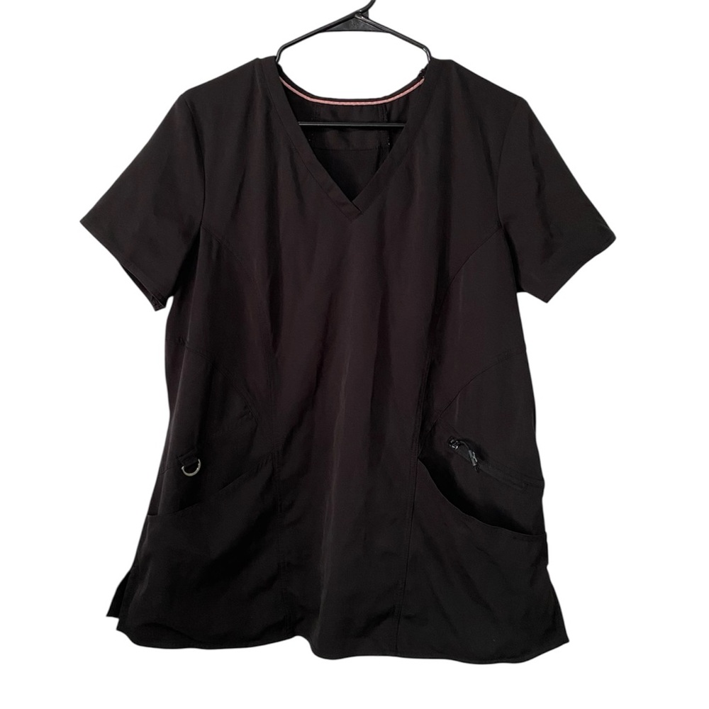 Ava Therese Black Back Knit Scrub Top